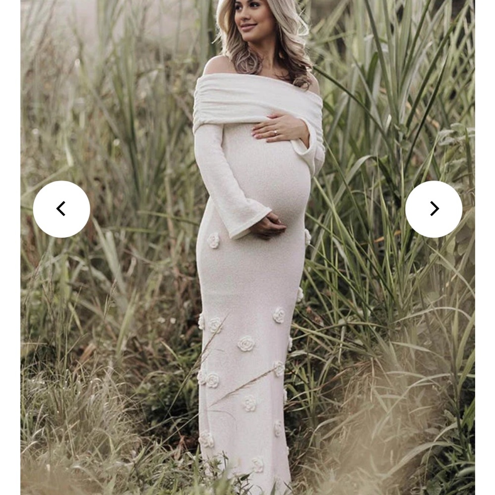 Elegant Off-Shoulder Maternity Dress